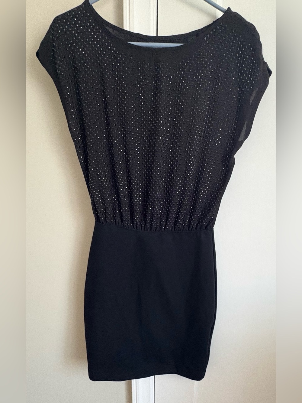 Dynamite Black Mini Dress with Sparkle Bodice